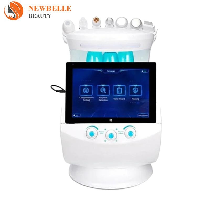 7 in 1 Intelligent Skincare RF Skin Detector Scrubber Hydro Hydra Hydrodermabrasion Facial Machine Skincare Machine Skin Rejuvenation SPA