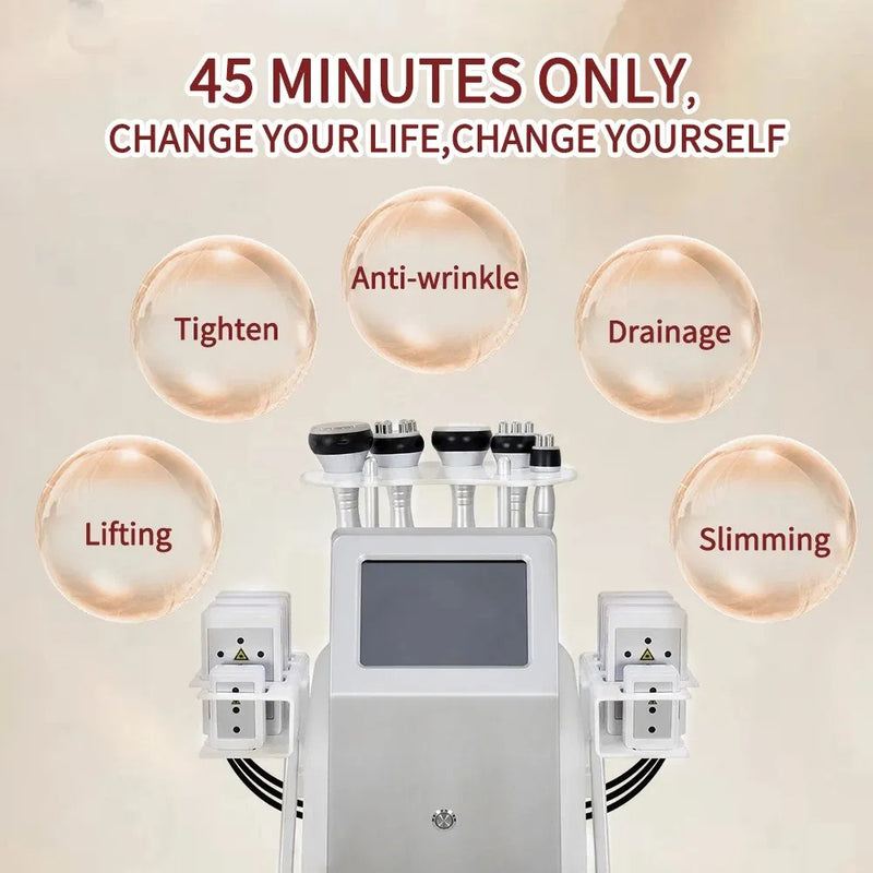 Multifunctional 6-in-1 RF 80K Cavitation Lipolaser Body Slimming Shaping Machine Vacuum Cavitation System AS84