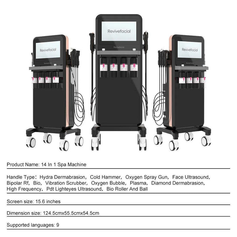 Multi-Function Aesthetic Device Diamond Exfoliation, Bio Microcurrent PDT Light Skin Care Hydrodermabrasion Hydro Dermabrasion Therapy