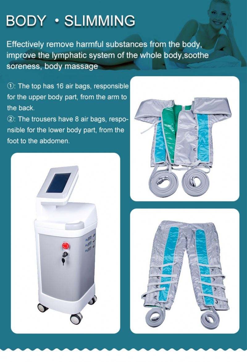 24 airbags full bodyPresoterapia Profesional Pressure Pressoterapia Therapy Pressotherapy Massage Drainage Lymphatic Slimming Machine BR616