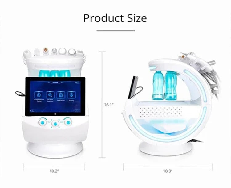 7 in 1 Intelligent Skincare RF Skin Detector Scrubber Hydro Hydra Hydrodermabrasion Facial Machine Skincare Machine Skin Rejuvenation SPA