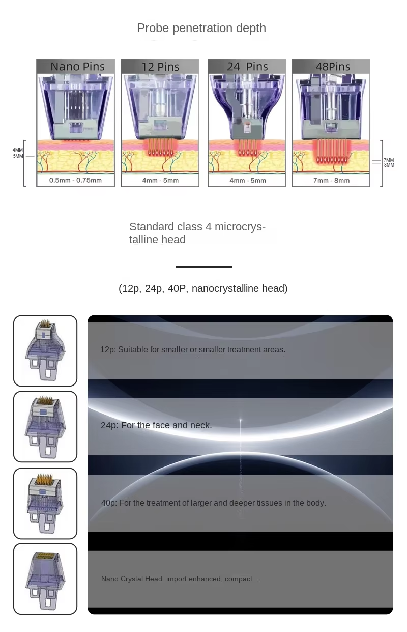 Microneedling RF Skin Rejuvenation fractional microneedlerf 4 tips Rfneedle wrinkle removal Treatment