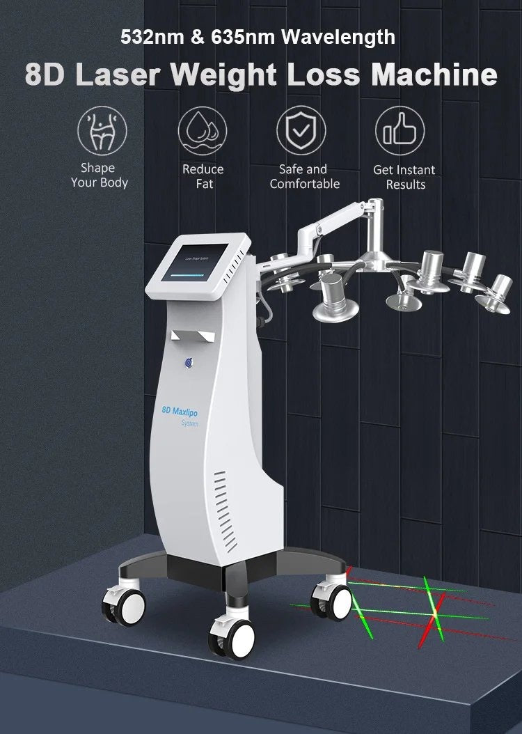 8d Red Green Light 532 635nm Cold Lipolaser lipo laser shape slimming Fat Weight Loss Machine XM-68