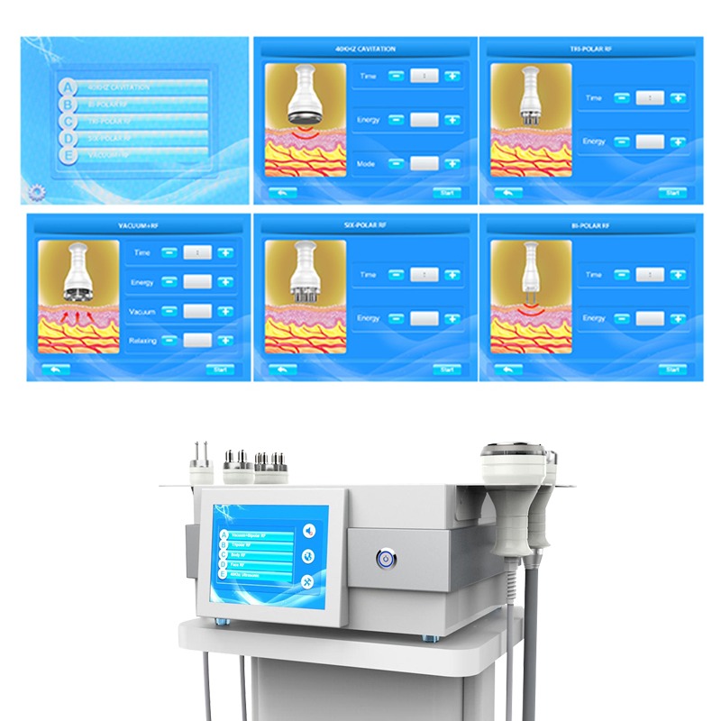 5 in 1 40k ultrasonic ultrasound cavitation therapy device machine with laser rf cavitation head cavitation effect instrument
