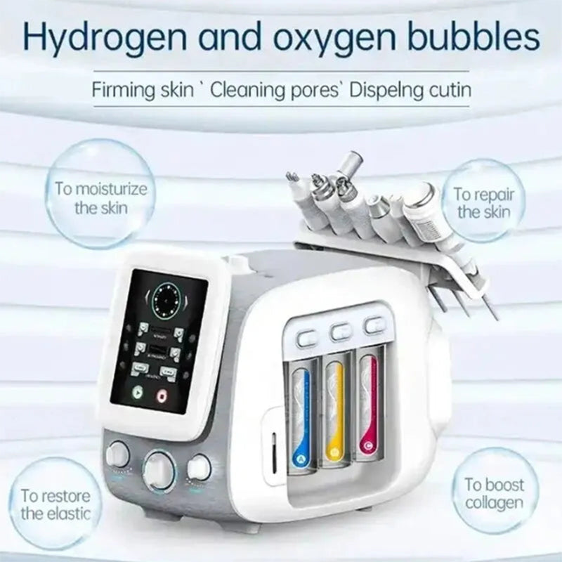 6 in 1 Hydra Dermabrasion Aqua Peel Clean Skin Care BIO Light RF Vacuum Face Cleaning Hydro Water Oxygen Jet Peel Machine