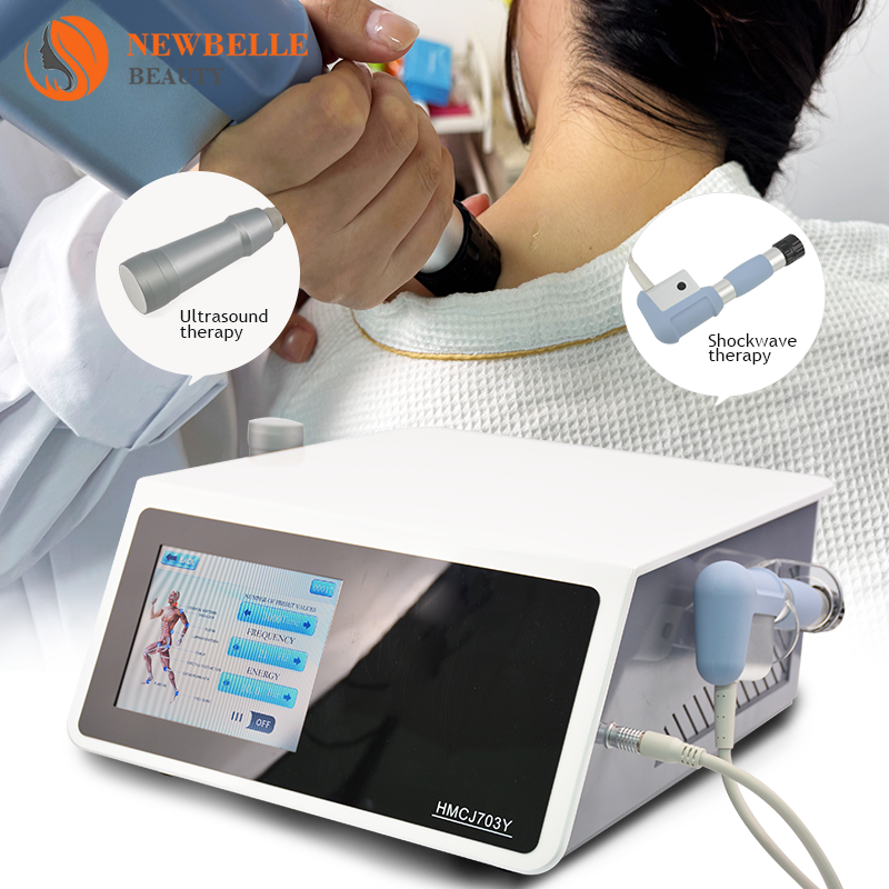 NEWBELLE Professional 2 IN 1 Ultrasound+Shockwave Therapy Machine Focused Radial Eswt Extracorporeal Softwave Ondas De Choque 703Y