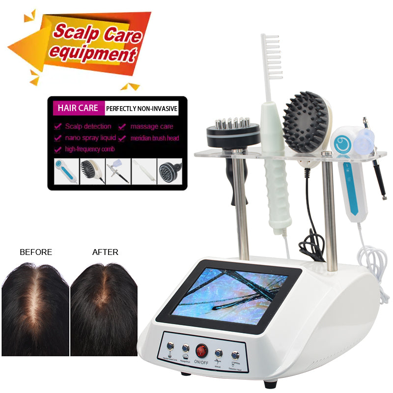 5 in 1 Hair Growth Improvement Regeneration High Frequency Current Scalp Massage Analyzer