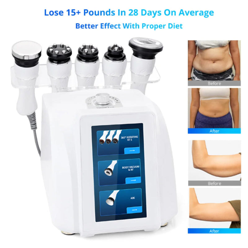 New 360 Degree Rolling RF 40K Cavitation Body Suction Weight Loss Machine 8 in 1 Face Lifting Beauty Machine