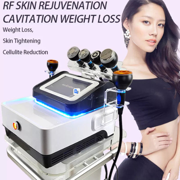 Professional Radiofrequency Lipolaser 6 in 1 Vacuum Therapy Cavitation 40k System Cavitation Skin Fat Removal Slimming Machin