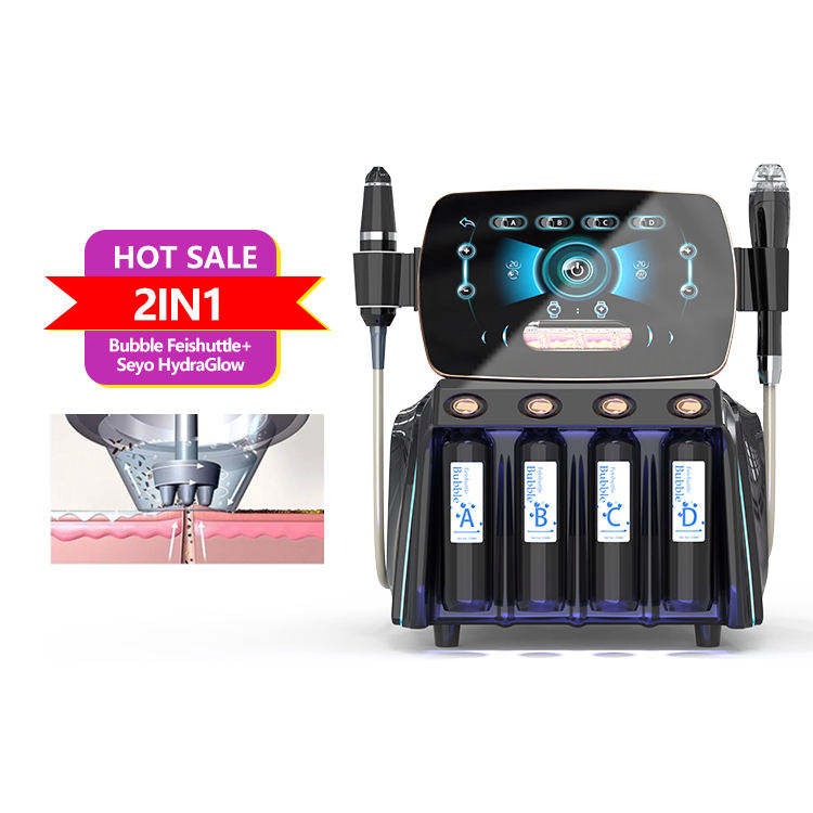 Multifunctional Bubble Feishuttle Facial Device + Seyo Non-Invasive Hydraglow - All-in-One Skin Rejuvenation Equipment for Deep Cleansing and Hydration D65