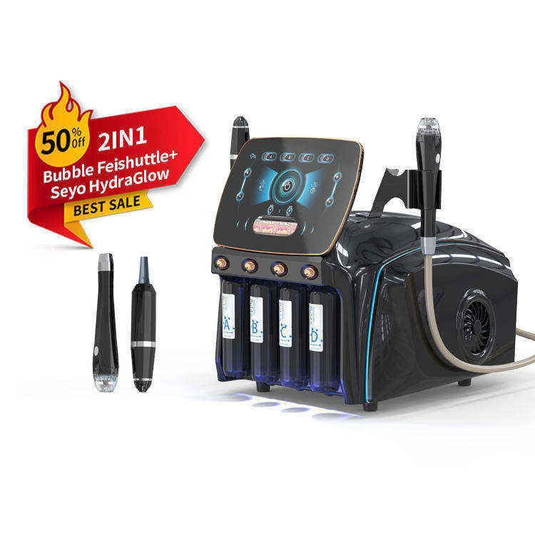 Multifunctional Bubble Feishuttle Facial Device + Seyo Non-Invasive Hydraglow - All-in-One Skin Rejuvenation Equipment for Deep Cleansing and Hydration D65