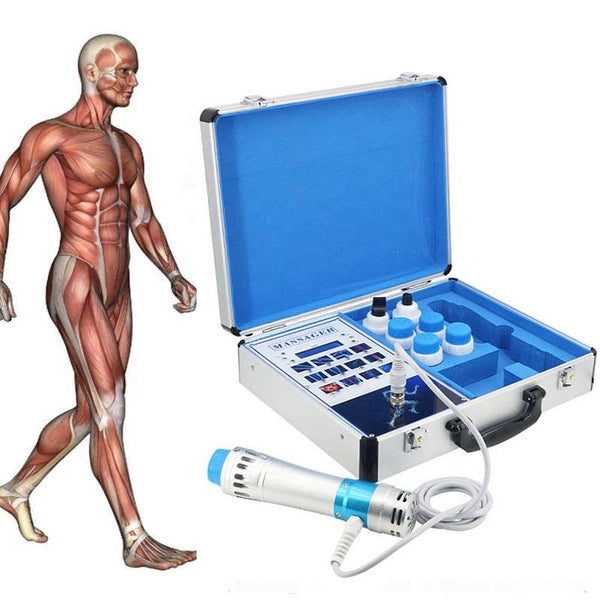 Portable shock wave machine with 7 treatment heads for pain relieve