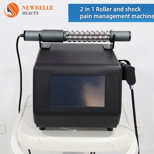 NEWBELLE Portable 2 in 1  Shockwave Heat Roller Ball Lymphatic Drainage Massager Shock Wave Physical Rehabilitation Therapy Machine HQL001