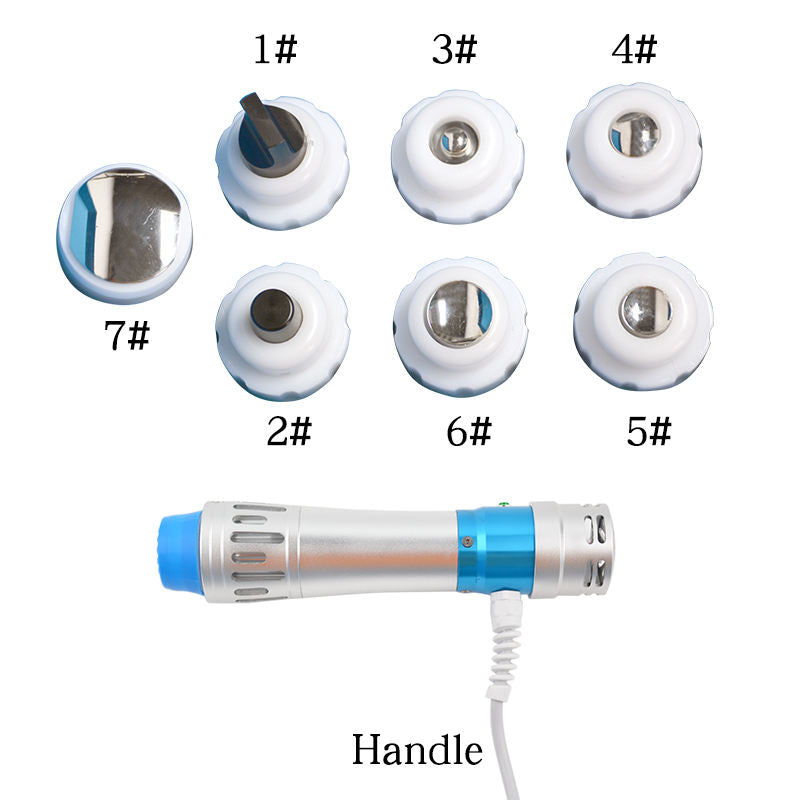 Portable shock wave machine with 7 treatment heads for pain relieve