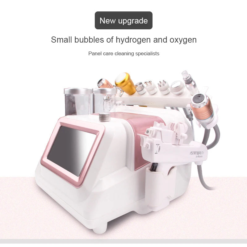 12 in 1 Hydrogen Oxygen Bubble Instrument Clean Hydroxide Dermabrasion Machine Line engraved Water Light Instrument