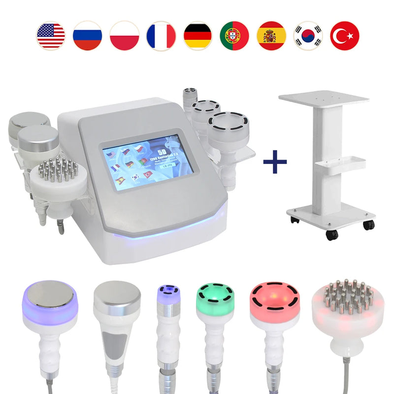 New 120K Ultrasonic Cavitation Slimming Machine 5D Vaccum Cellulite Massager Body Shape Skin Tightening Facial Beauty Device