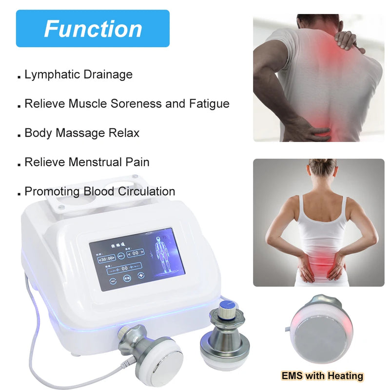 Electric Lymphatic Drainage Machine EMS with Heating Body Massage Muscles Relax Pain Relief Massager Equipment