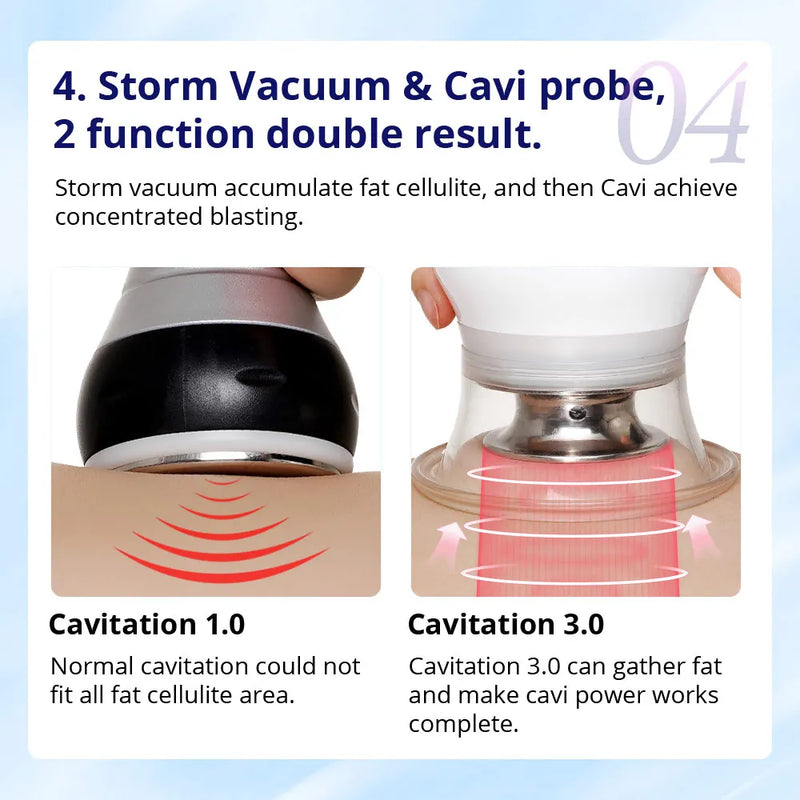 CaVstorm 40k Vacuum Cavitation 3.0 Removal Clear Cups Fat Body Shaping Cellulite Reduce Skin Care For Spa Beauty Machine