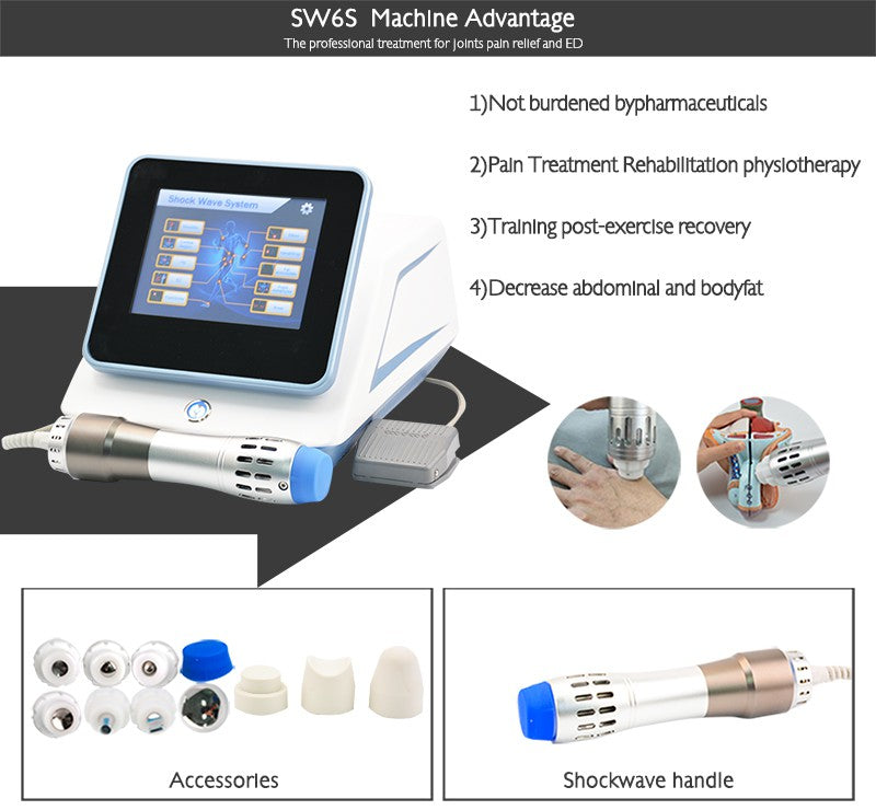 Physical therapy equipment shock wave machine for body pain relief and ED treatment weight loss