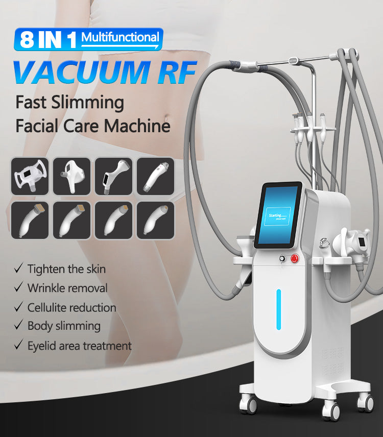 8 in 1 multifunctional vacuum roller cavitation laser rotary massage rf fast slimming facial care machine V687 PRO