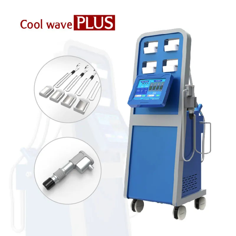 Shockwave cryolipolysis Slimming Machine cellulite reduce equipment with CRYO plates pneumatic shock wave handle