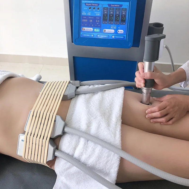 Shockwave cryolipolysis Slimming Machine cellulite reduce equipment with CRYO plates pneumatic shock wave handle