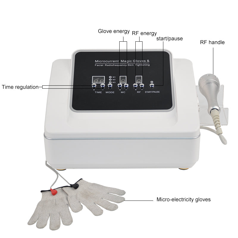 Micro currents rf current electric gloves Skin magic microcurrent face lift gloves massage machine facial toning device