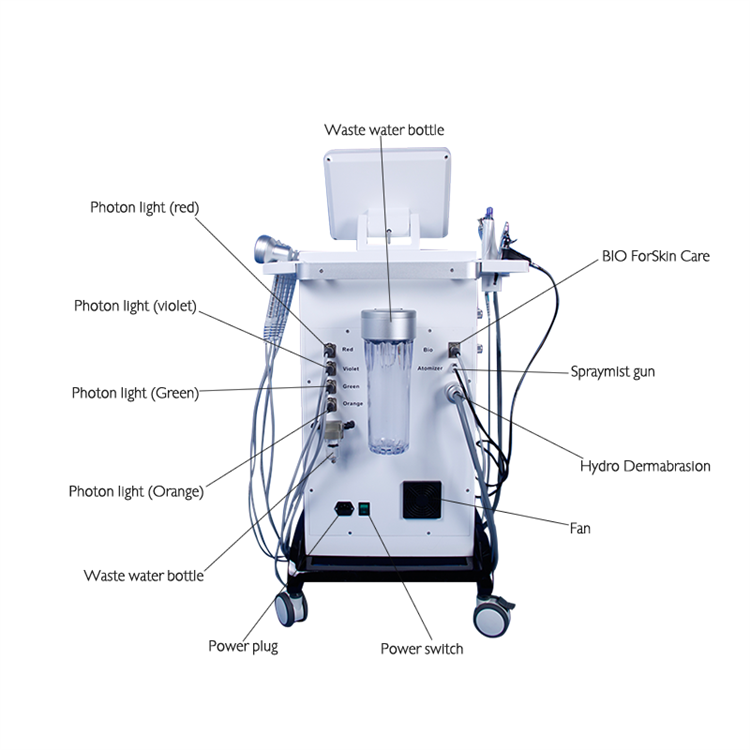 Newest Hydra Hydrodermabrasion RF Bio Lift Spa 8 in 1 Microdermabrasion Machine