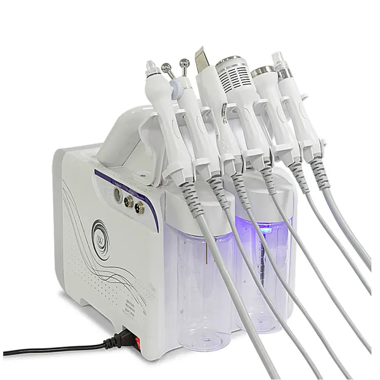 6 in 1 Professional Water Facial Rejuvenation CO2 Oxygen RF Ultrasonic Beauty Microdermabrasion Peeling Machine