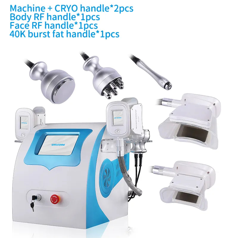 Summer Promotion kryolipolyse 6 in 1 Cryo cool max freeze cryoskin lipolysis Frozen Fat Laser Radiofrequency Cavitation vacuum