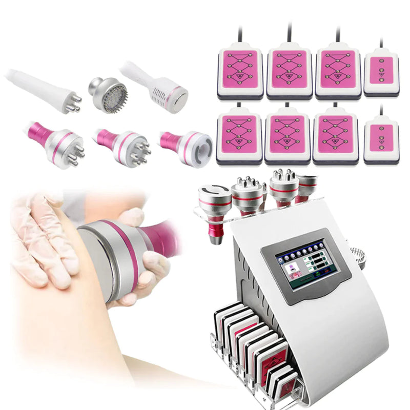 9 In 1 Multifunction Beauty Machine Vacuum System Lipo Laser Microcurrent Vacuum Cavitation System