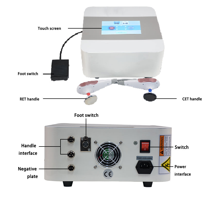 Portable Capacitive Resistive Body tecarterapia tecar therapy cet ret rf diathermy pain relief physio smarttecar therapy machine