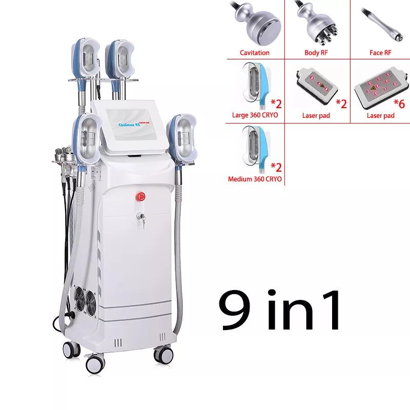 11 in 1 360 Cryoskin Freeze Machine Multifunctional Fat removal 5 cryo handles Lipo Laser Cavitation RF lipolysis cryotherapy