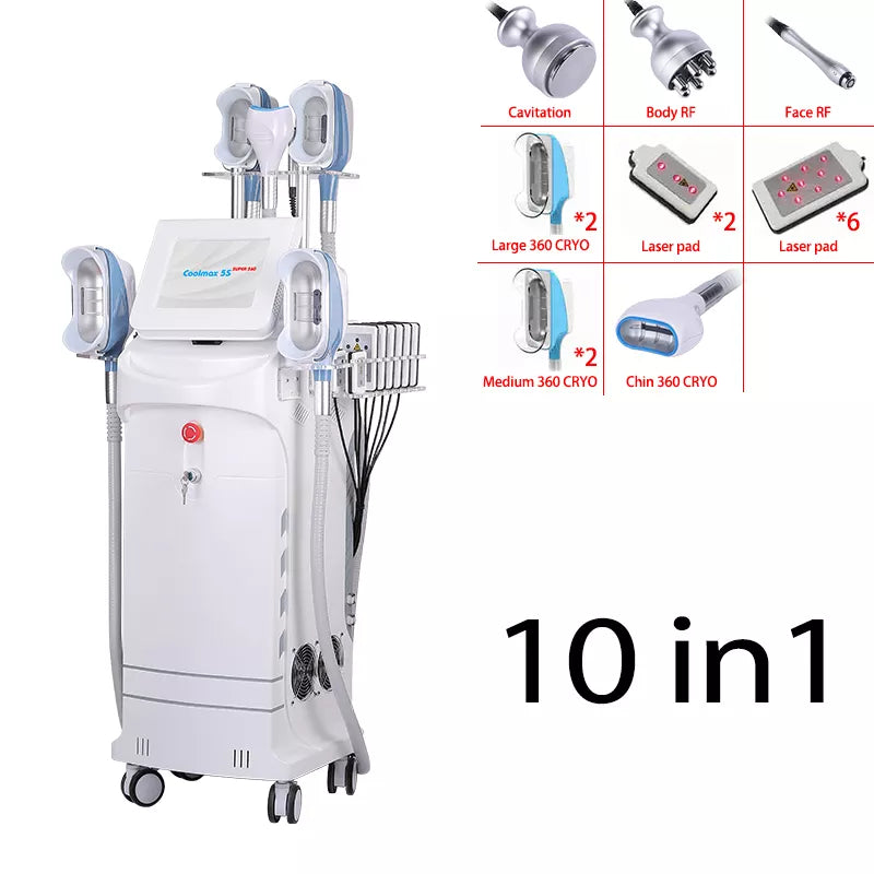 11 in 1 360 Cryoskin Freeze Machine Multifunctional Fat removal 5 cryo handles Lipo Laser Cavitation RF lipolysis cryotherapy