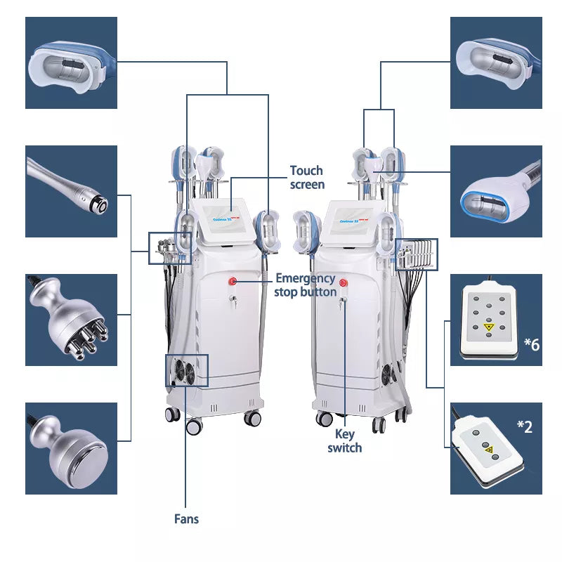 11 in 1 360 Cryoskin Freeze Machine Multifunctional Fat removal 5 cryo handles Lipo Laser Cavitation RF lipolysis cryotherapy