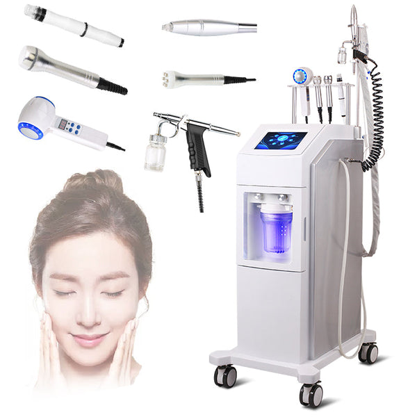 Hydra microdermabrasion handle ultrasonic probe rf probe cold and hot hammer jet peel oxygen injection handle machine