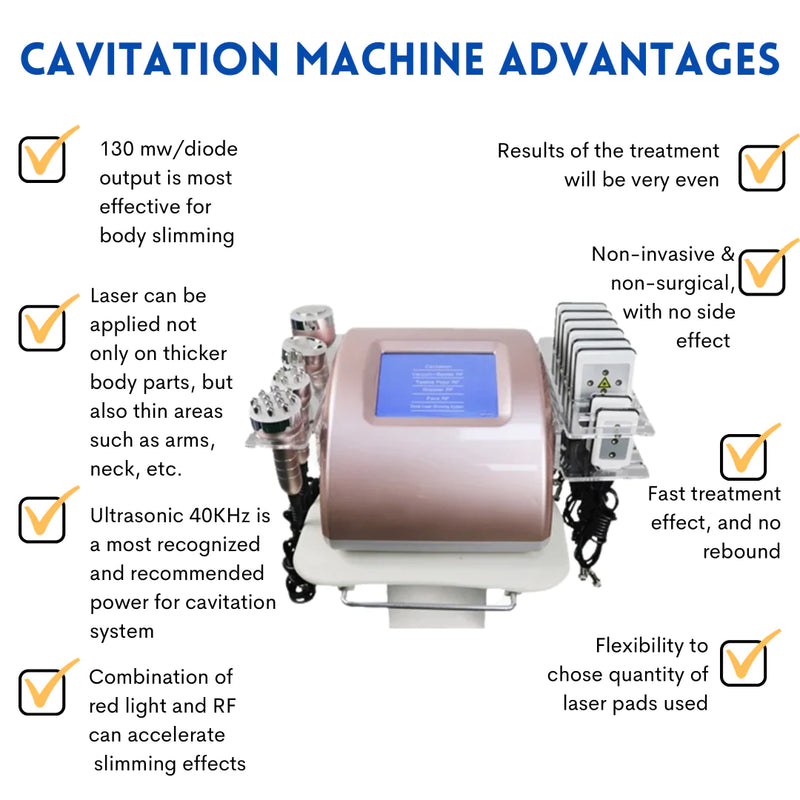 Rose Gold 6 in 1 Lipo Cavitation Machine