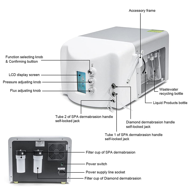 Water Diamond Peel Micro Diamond dermabrasion Machine SPA Water Peel System Facial Skin peeling cleaning