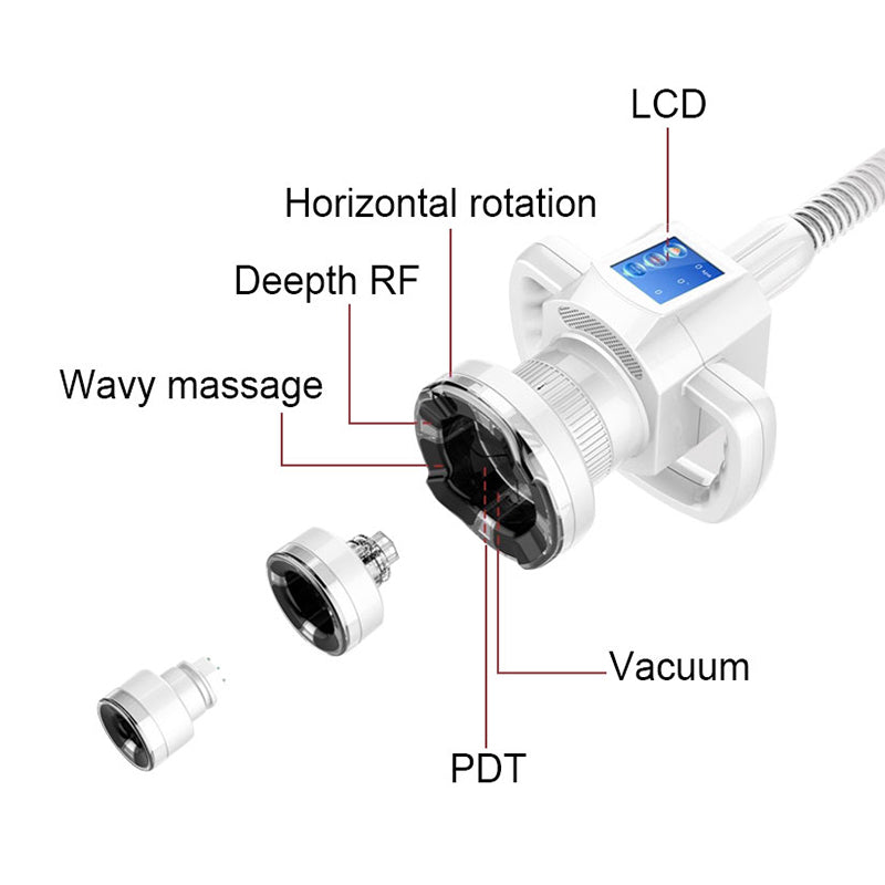 EMS light microcurrent golden finger rf led dimming light radio frequency vacuum deep three-pole rf pdt rotating vacuum machine