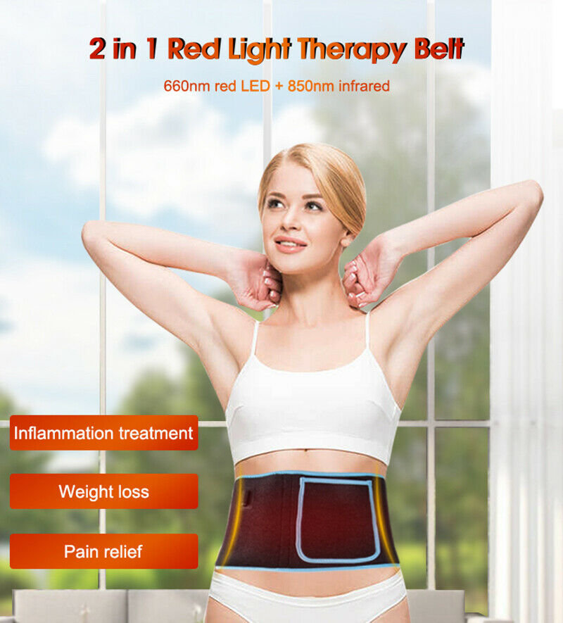 2IN1 Red LED Light Therapy Waist Wrap Belt Pain Relief Laser Slimming Body Care